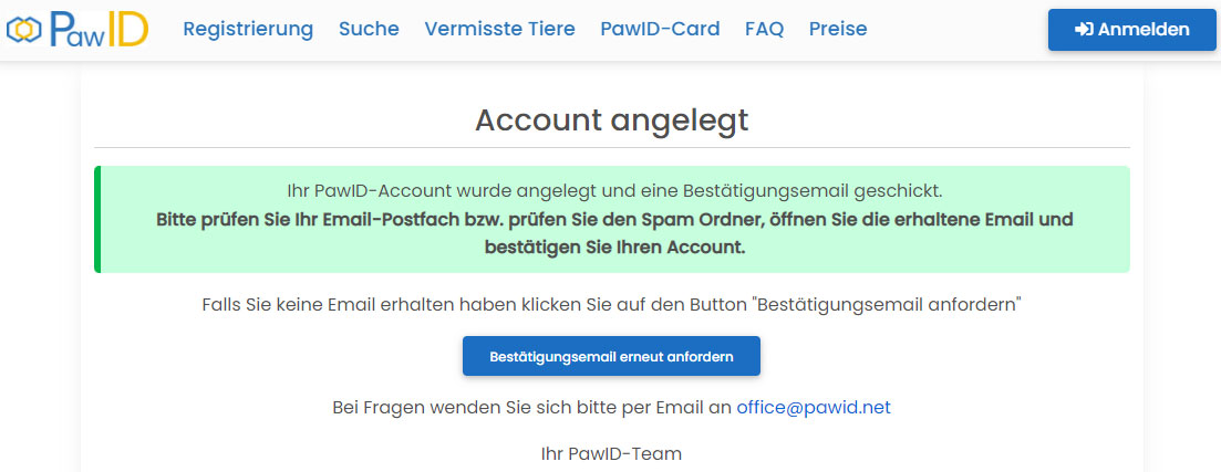 Account bestätigen